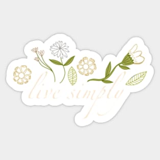 Live Simply Plant Art Sticker